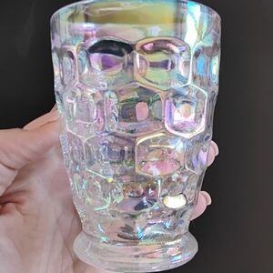 Vintage Federal Glass Yorktown Colonial Iridescent Tumbler